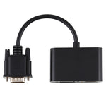 2合1 VGA轉HDMI + VGA 15針高清電視轉接器帶音頻