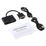 2合1 VGA轉HDMI + VGA 15針高清電視轉接器帶音頻