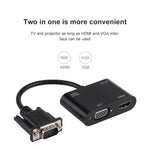 2合1 VGA轉HDMI + VGA 15針高清電視轉接器帶音頻