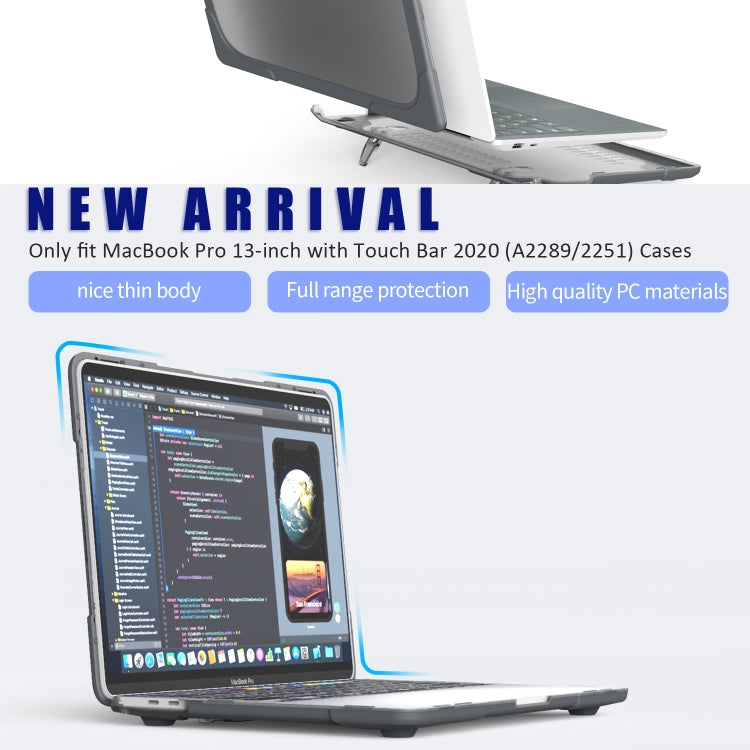 適用於 MacBook Pro 13 吋 2022 & A2289 / A2251 / A2338 2020 PC + TPU 雙色筆記型電腦保護殼