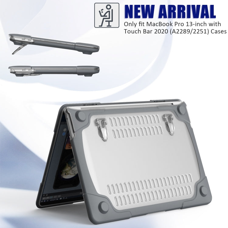 適用於 MacBook Pro 13 吋 2022 & A2289 / A2251 / A2338 2020 PC + TPU 雙色筆記型電腦保護殼