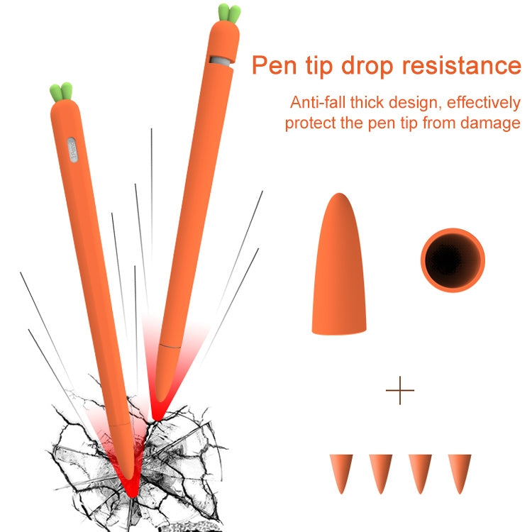 LOVE MEI 蘋果 Pencil 1 胡蘿蔔造型觸控筆矽膠保護套，適用於 Apple Pencil 1