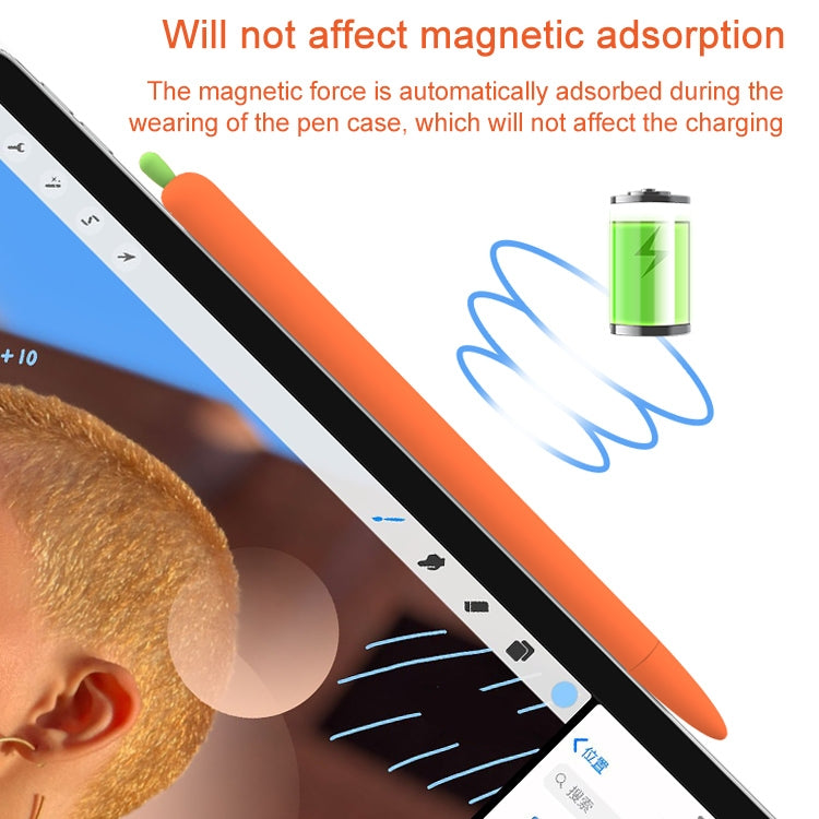 LOVE MEI 蘋果 Pencil 1 胡蘿蔔造型觸控筆矽膠保護套，適用於 Apple Pencil 1