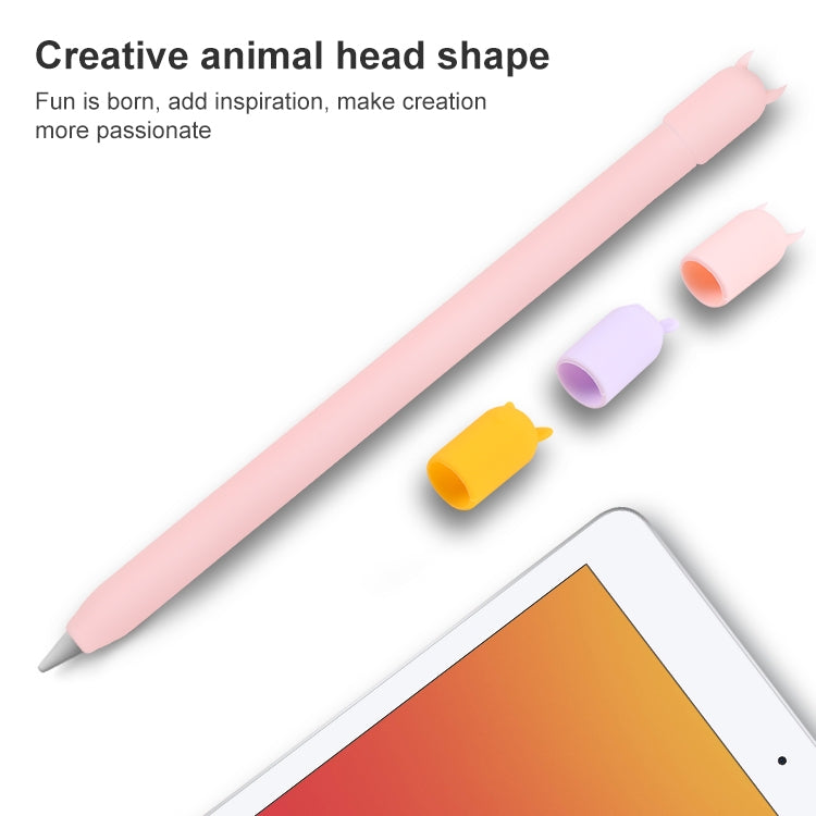 4合1卡通動物矽膠保護套，適用於 Apple Pencil 2，適用於 Apple Pencil 2