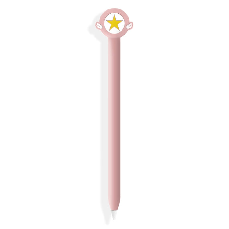可愛卡通矽膠保護套，適用於 Apple Pencil 1（五角星粉色），適用於 Apple Pencil 1