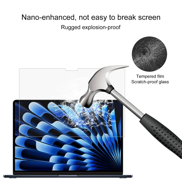 適用於 MacBook Air 15.3 吋 A2941 2023 0.26mm 9H 表面硬度 防爆鋼化玻璃膜，適用於 MacBook Air 15.3 吋 A2941 2023 / Air 15 M3 2024 A3114（1片裝）