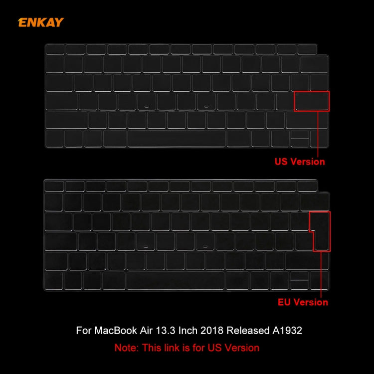 適用於 MacBook Air 13.3 吋 A1932 2018 ENKAY Hat-prince 美國版筆記型電腦超薄 TPU 鍵盤保護膜