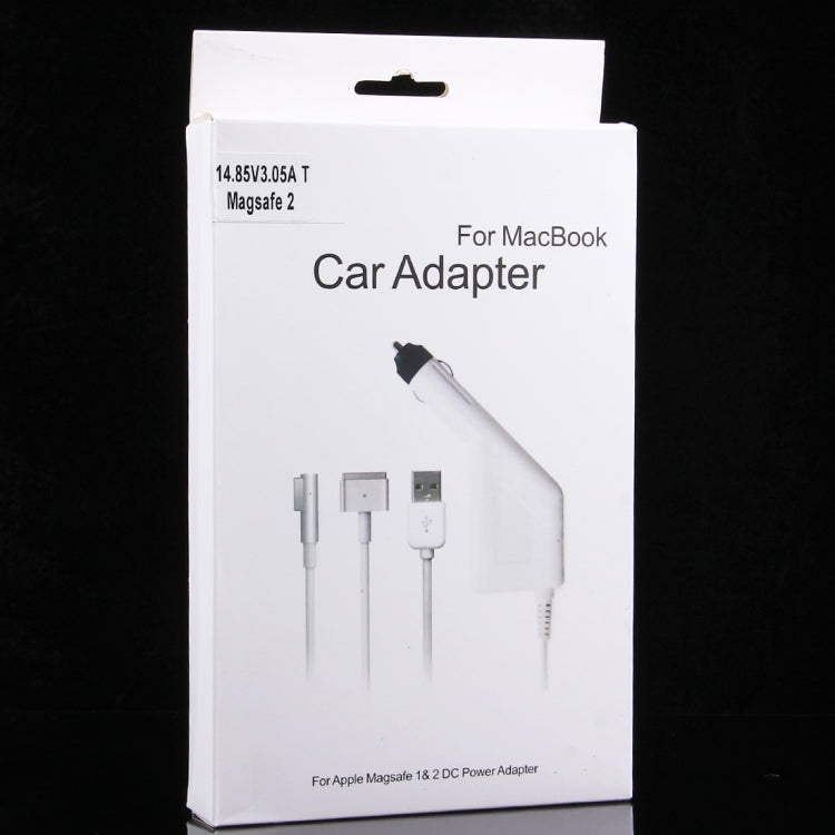 45W 14.85V 3.05A 5針 T型 MagSafe 2 車用充電器，帶1個 USB 埠，適用於 Apple MacBook A1466 / A1436 / A1465 / A1435 / MD224 / MD231 / MD761 / MD711，長度：1.7米，45W 14.85V 3.05A