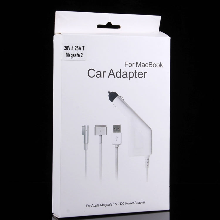 85W 20V 4.25A 5 針 T 型 MagSafe 2 車用充電器，附 1 個 USB 埠，適用於 Apple Macbook A1398 / A1424 / MC975 / MC976 / ME664 / ME665，長度：1.7m，85W 20V 4.25A