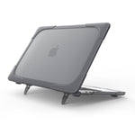 適用於MacBook Pro 13.3吋 (A1708) 及有Touch Bar (A1706) 筆電TPU+PC折疊防震保護殼附支架，適用於MacBook Pro 13.3吋有Touch Bar