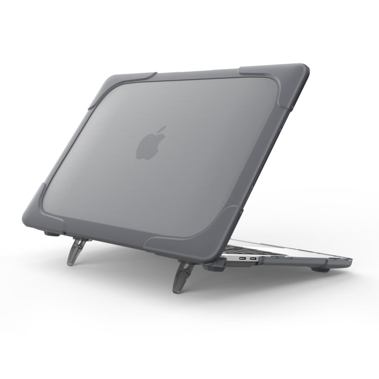 適用於MacBook Pro 13.3吋 (A1708) 及有Touch Bar (A1706) 筆電TPU+PC折疊防震保護殼附支架，適用於MacBook Pro 13.3吋有Touch Bar