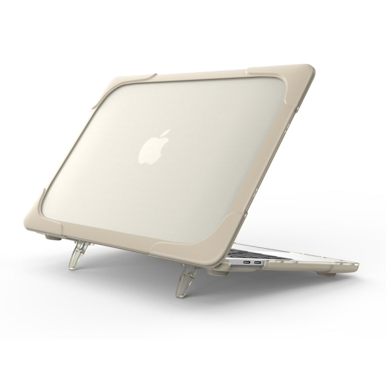 適用於MacBook Pro 13.3吋 (A1708) 及有Touch Bar (A1706) 筆電TPU+PC折疊防震保護殼附支架，適用於MacBook Pro 13.3吋有Touch Bar