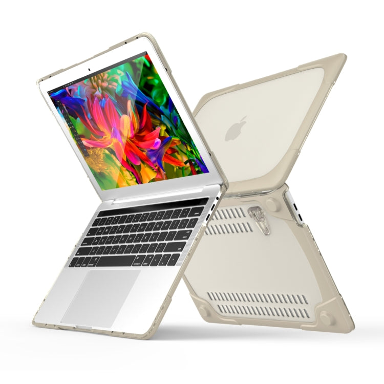 適用於MacBook Pro 13.3吋 (A1708) 及有Touch Bar (A1706) 筆電TPU+PC折疊防震保護殼附支架，適用於MacBook Pro 13.3吋有Touch Bar