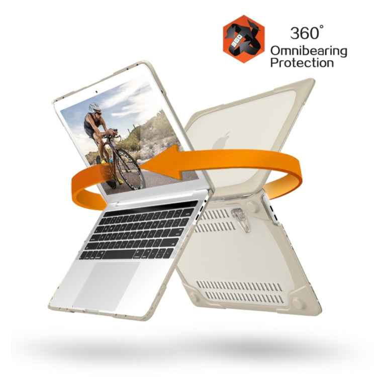 適用於MacBook Pro 13.3吋 (A1708) 及有Touch Bar (A1706) 筆電TPU+PC折疊防震保護殼附支架，適用於MacBook Pro 13.3吋有Touch Bar