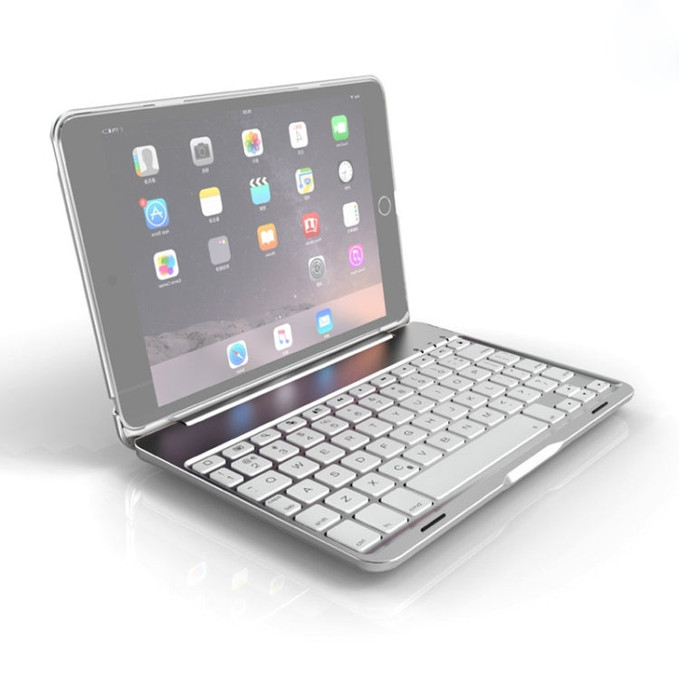 F8SM+ 筆記本版本彩色背光鋁合金藍牙鍵盤平板保護套，適用於 iPad mini 4 / mini 5