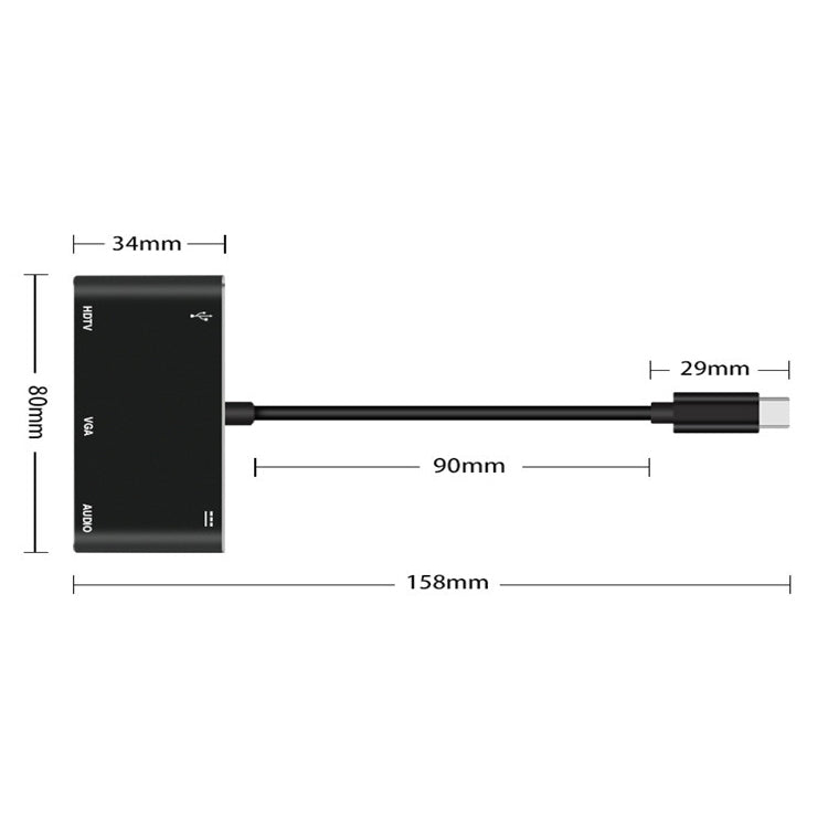USB-C / Type-C 轉 HDMI / VGA / USB 3.0 / PD 轉換器