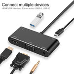USB-C / Type-C 轉 HDMI / VGA / USB 3.0 / PD 轉換器