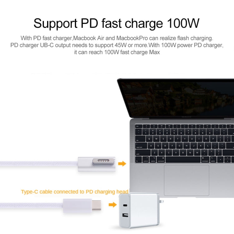 45W / 65W / 85W / 100W 5 Pin MagSafe 2（T 形）轉 USB-C / Type-C PD 充電線，45W / 65W / 85W / 100W MagSafe 2