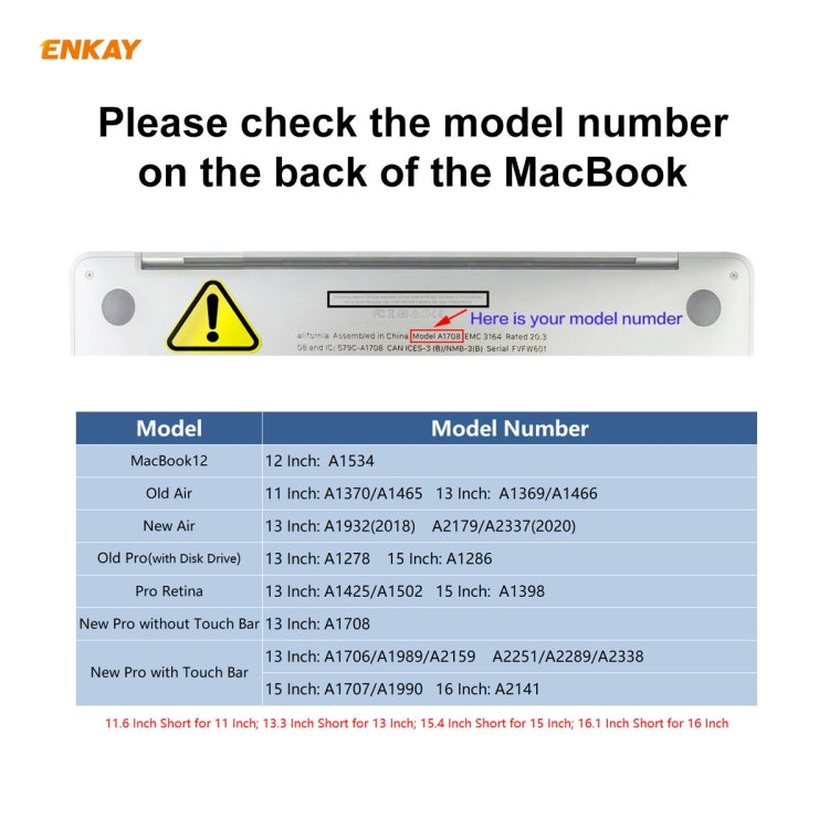 ENKAY 高清 PET 螢幕保護貼，適用於 MacBook Pro 15.4 吋 A1707（2016 - 2017）/ A1990（2018），適用於 MacBook Pro 15.4 吋 A1707（2016 - 2017）/ A1990（2018）