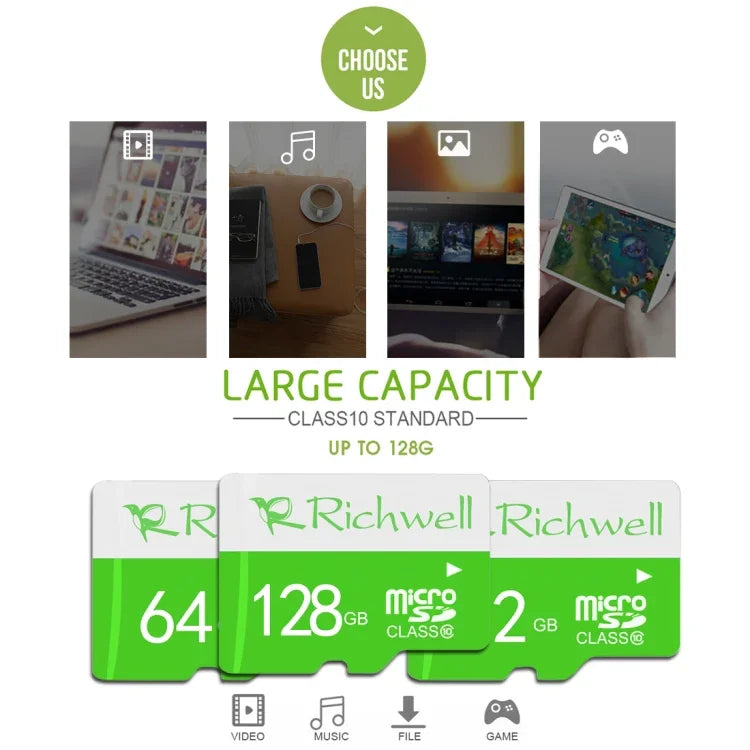 Richwell 32GB 高速 Class 10 Micro SD(TF) 記憶卡，32GB