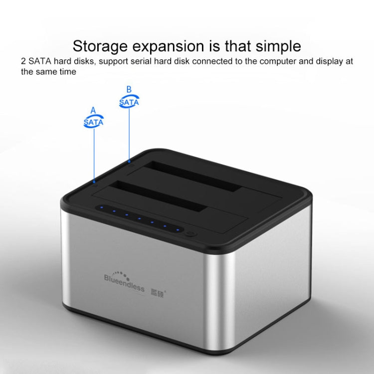 Blueendless 2.5 / 3.5吋SATA USB 3.0雙槽離線拷貝硬碟座