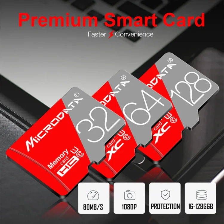 MICRODATA 128GB Class10 紅灰色 TF（Micro SD）記憶卡，128GB