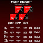 MICRODATA 128GB 高速 U3 紅黑色 TF(Micro SD) 記憶卡, 128GB