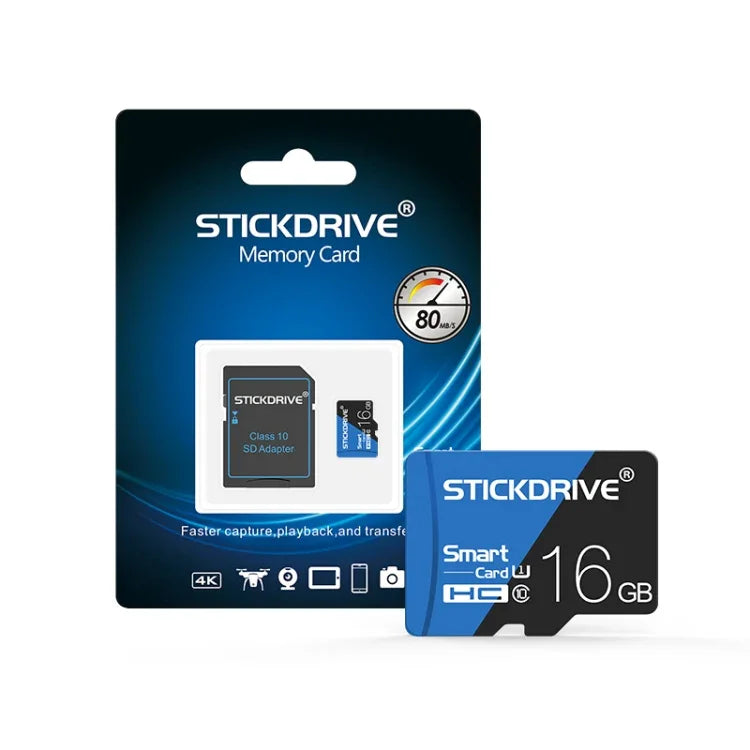 STICKDRIVE 16GB 高速 U1 藍黑色 TF(Micro SD) 記憶卡, 16GB