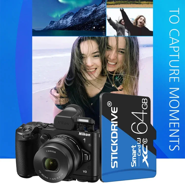 STICKDRIVE 64GB 高速 U3 藍黑色 TF(Micro SD) 記憶卡, 64GB