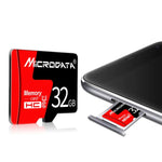 MICRODATA 32GB U1 紅黑色 TF（Micro SD）記憶卡，32GB