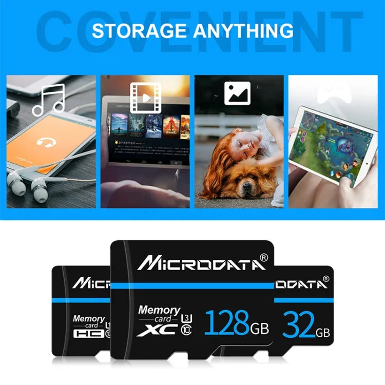 MICRODATA 128GB U3 藍線黑色 TF（Micro SD）記憶卡，128GB