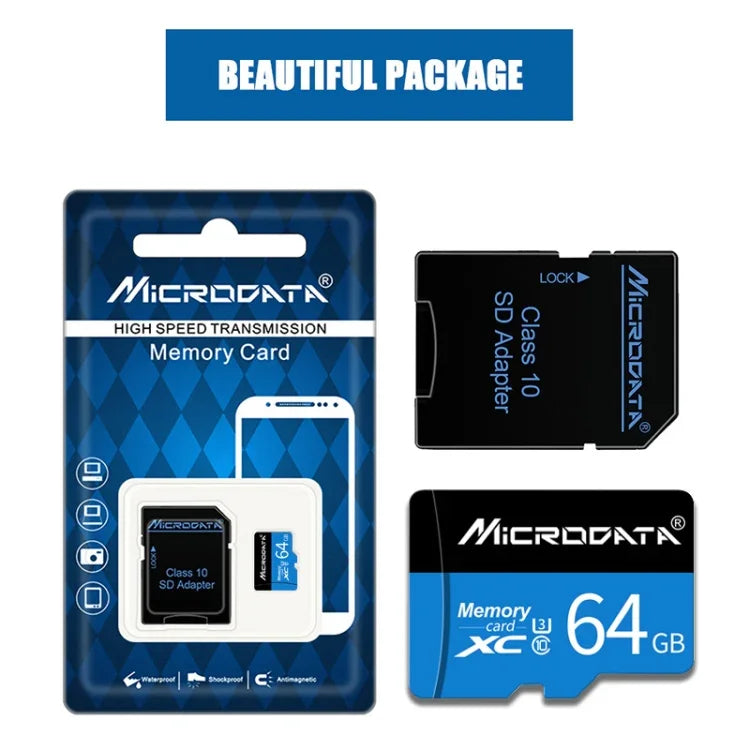 MICRODATA 64GB U3 藍黑色 TF（Micro SD）記憶卡，64GB