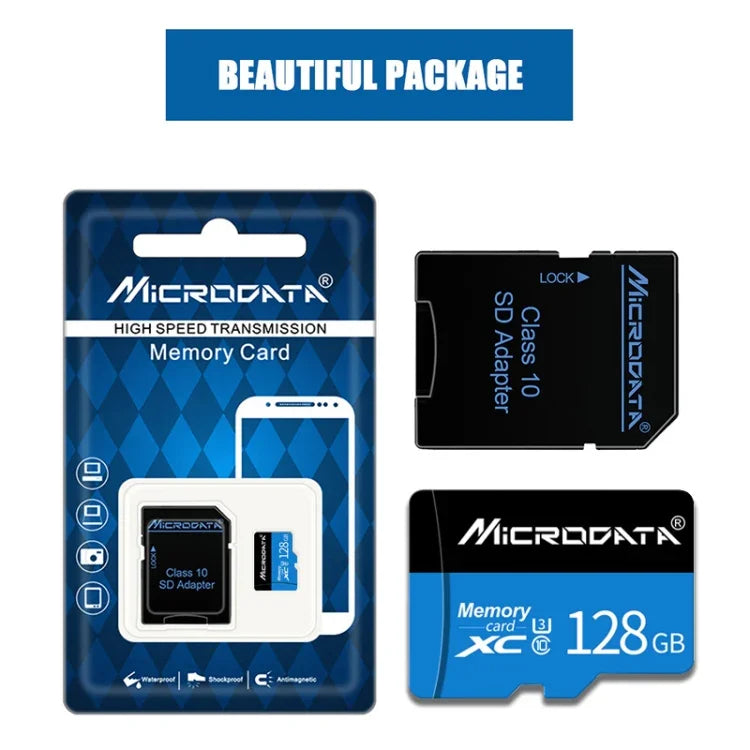 MICRODATA 128GB U3 藍黑色 TF（Micro SD）記憶卡，128GB