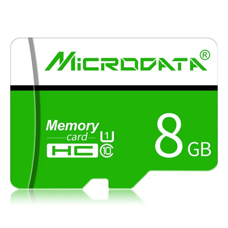 MICRODATA 8GB U1 綠白色 TF（Micro SD）記憶卡，8GB