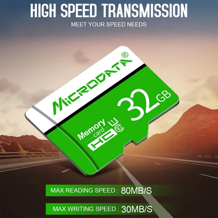 MICRODATA 16GB U1 綠白色 TF（Micro SD）記憶卡，16GB