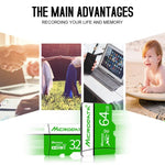 MICRODATA 32GB U1 綠白色 TF(Micro SD) 記憶卡，32GB