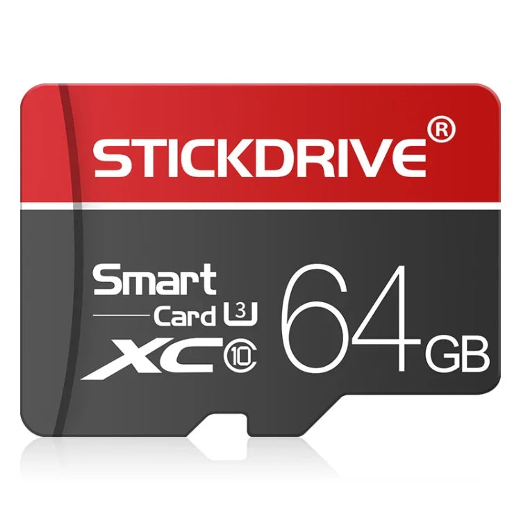 STICKDRIVE 64GB U3 白線紅黑色 TF(Micro SD) 記憶卡，64GB