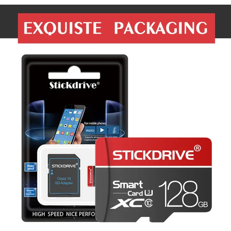 STICKDRIVE 128GB U3 白線紅黑色 TF(Micro SD) 記憶卡，128GB