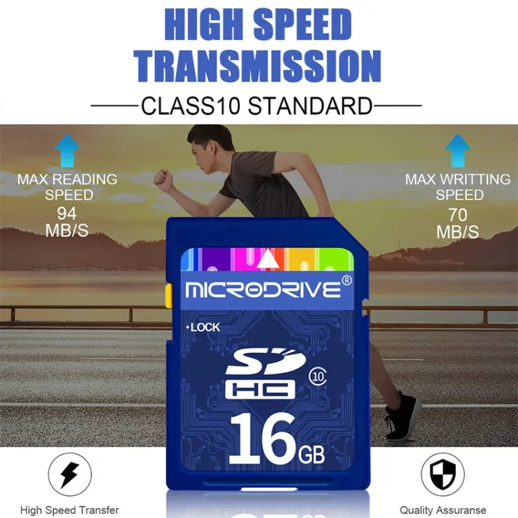 Microdrive 16GB 高速 Class 10 SD 記憶卡，適用於所有帶 SD 卡槽的數位設備，16GB
