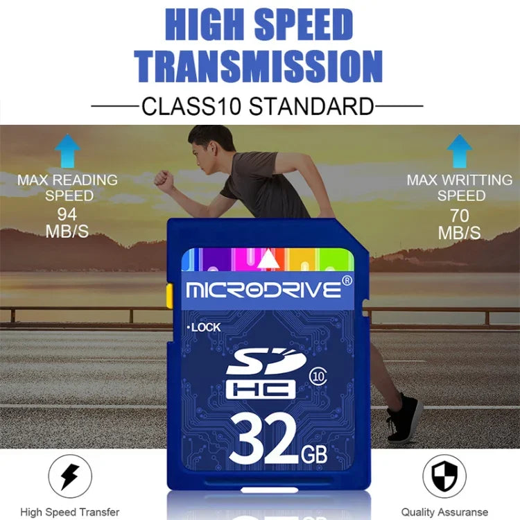 Microdrive 32GB 高速 Class 10 SD 記憶卡，適用所有帶 SD 卡槽的數位設備，32GB