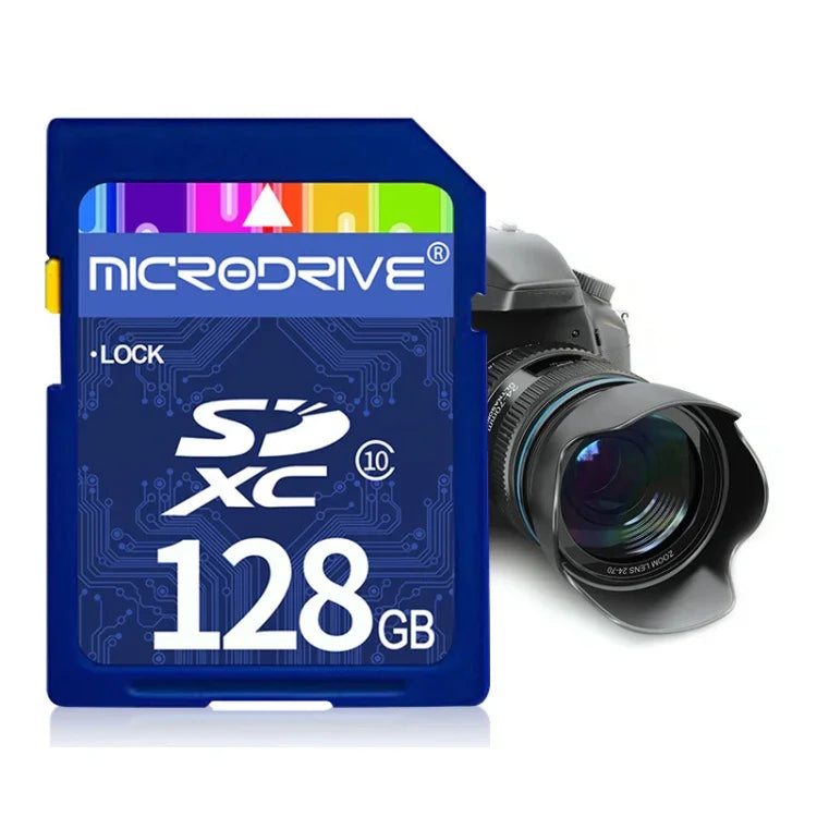 Microdrive 128GB 高速 Class 10 SD 記憶卡，適用所有帶 SD 卡槽的數位設備，128GB