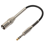 30公分 XLR 3針公頭轉 1/4 吋（6.35mm）母頭立體聲麥克風音訊線，型號 BK2077KM