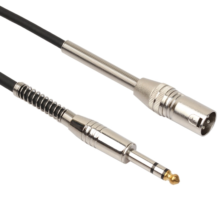30公分 XLR 3針公頭轉 1/4 吋（6.35mm）母頭立體聲麥克風音訊線，型號 BK2077KM