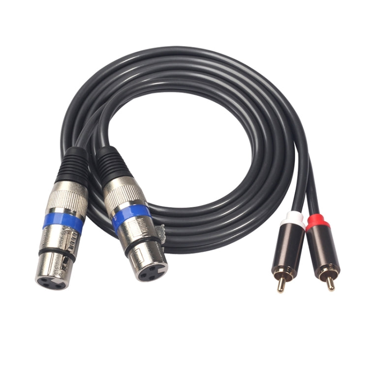 366156-15 2 RCA 公頭轉 2 XLR 3 針母頭音頻線，長度：1.5m，366156-15 2 RCA 公頭轉 2 XLR 3 針母頭