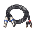 366156-15 2 RCA 公頭轉 2 XLR 3 針母頭音頻線，長度：1.5m，366156-15 2 RCA 公頭轉 2 XLR 3 針母頭
