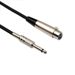 10米 XLR 3針母頭轉 1/4 吋 (6.35mm) 單聲道屏蔽麥克風線，長度：10米