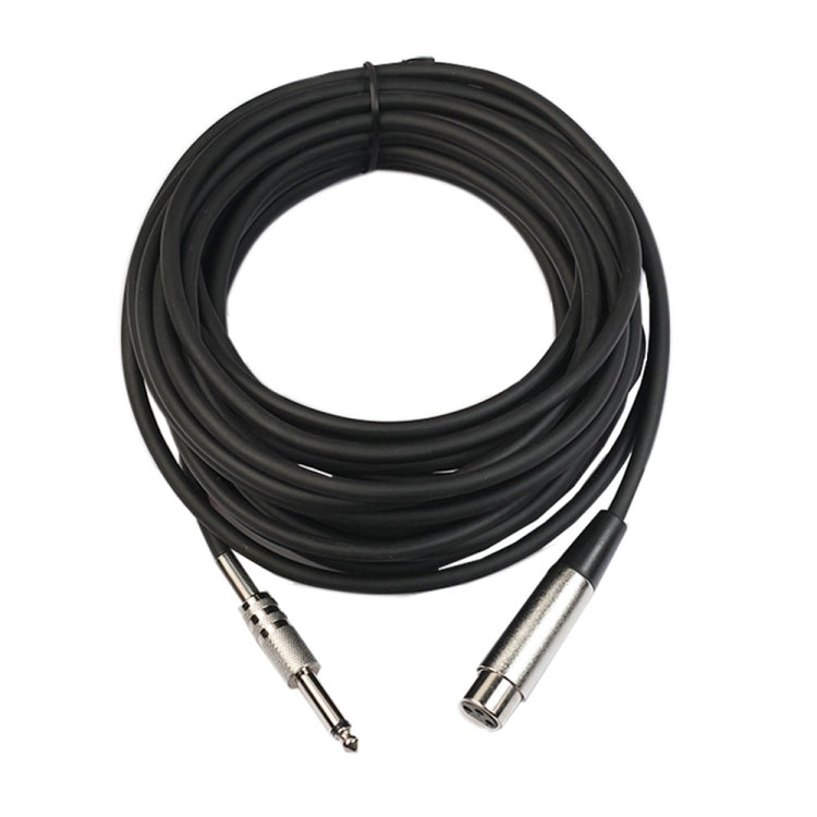 10米 XLR 3針母頭轉 1/4 吋 (6.35mm) 單聲道屏蔽麥克風線，長度：10米