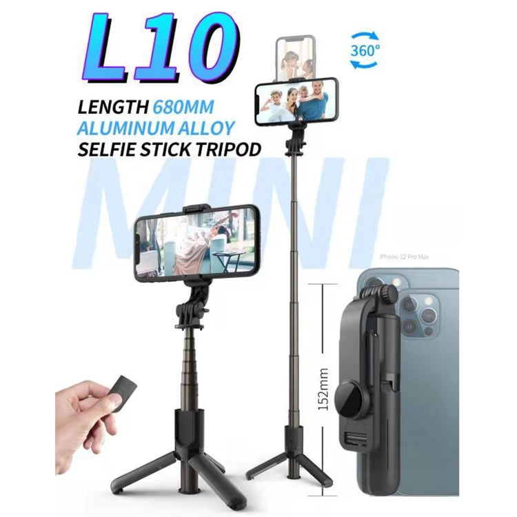 L10迷你藍牙自拍桿三腳架手機支架，L10