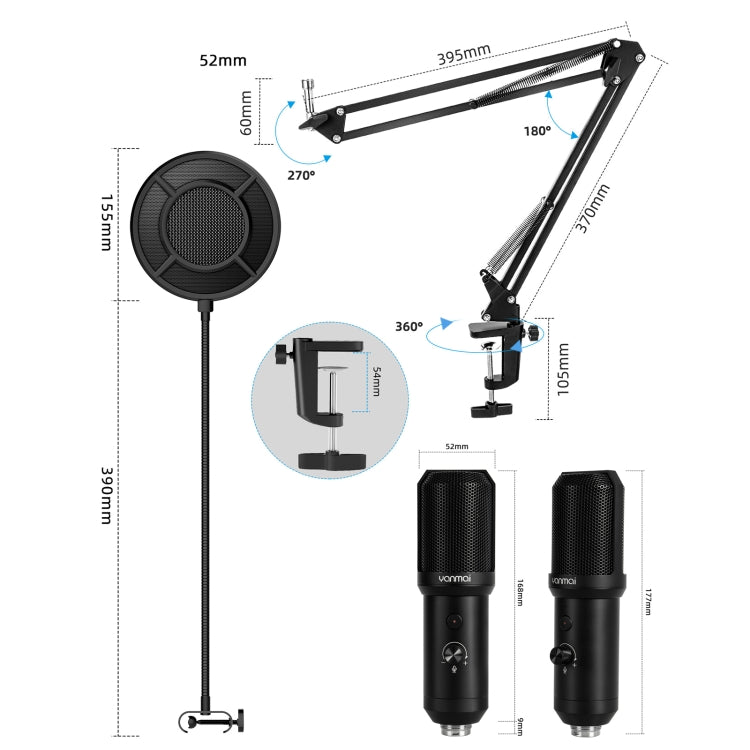 Yanmai Q10B USB錄音麥克風套件，Q10B