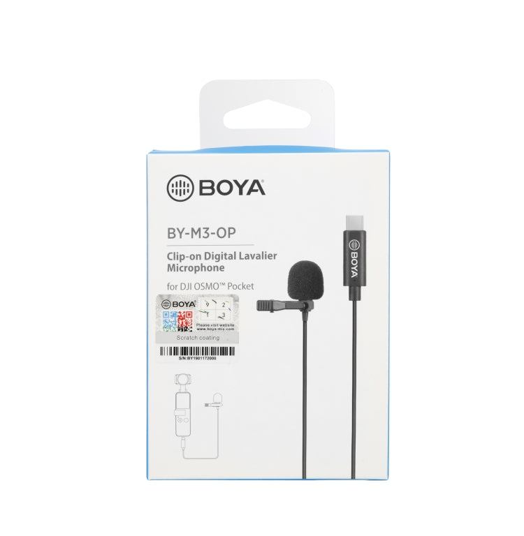 BOYA BY-M3-OP 適用於 DJI OSMO Pocket 的夾式數位領夾麥克風，BY-M3-OP